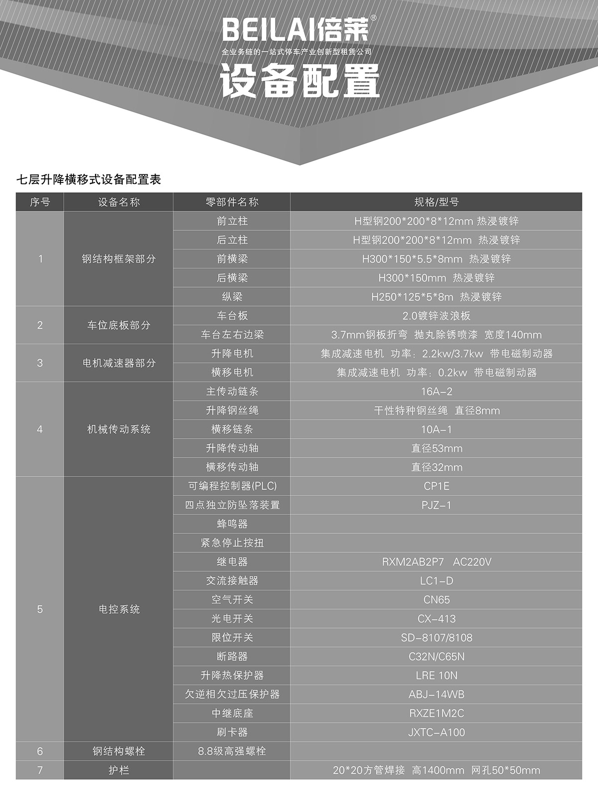 立体车位PSH7七层升降横移机械停车设备设备配置.jpg